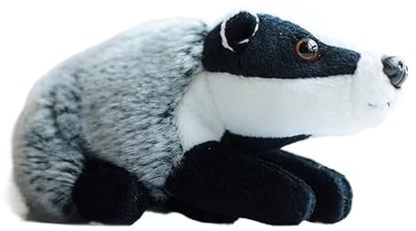 HCGX Peluche di tasso realistico da 6 pollici, morbido peluche, simpatico fauna selvatica (Meles meles)