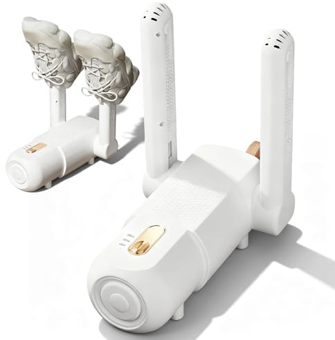 Schuhtrockner Elektrisch, Stiefeltrockner mit 90mins Timer Funktion, Fußwärmer, Schuhe Stiefeltrockner, Faltbar Schuhwärmer Stiefelwärmer, Shoe Dryer für Handschuhe, Hüte, Socken, Skistiefel, Weiß