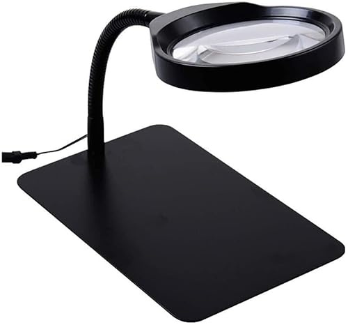 HJMMWT Screen Magnifier Desktop 10 Optical White lamp with a Magnifying Glass to Read The Old Watch Repair Engraving lamp HD high Magnification Magnifier with Light Double The Comfort