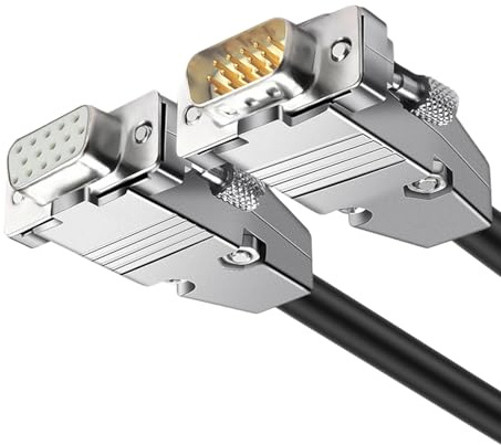 Geavonyg Cable De Transmisión Alto Ancho Banda Conductores Coaxiales VGA Macho A 150cm Resistencia Cable SVGA Resistencia Doble Blindaje