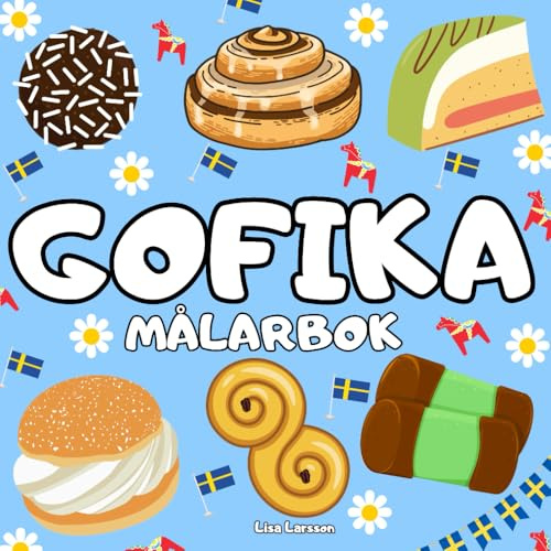 GOFIKA målarbok: Motiv på bakverk och sötsaker, för vuxna och barn