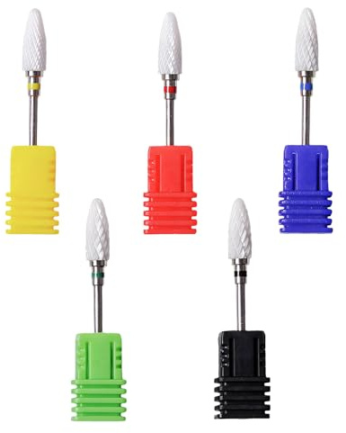 5 PCS Ensemble De Forets À Ongles En Céramique, Élimination Professionnelle Des Cuticules En Gel Acrylique, Adapté À La Manucure Et À La Pédicure, Adapté À Un Usage En Salon Et À Domicile