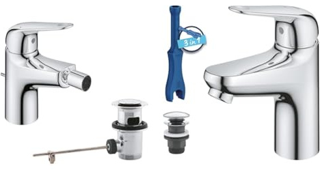 Bundle of GROHE Swift per bidet 24332001 Swift per lavabo Taglia S, cromo, 24323001