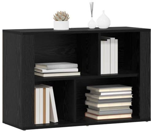 vidaXL Vitrina Roble Negro 80 x 30 x 53 cm Madera de ingeniería