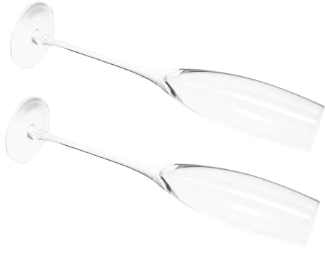 TOKIDNY Copas de Champán de Vidrio Clásico 2 Piezas Copas Finas Transparentes para Vino Espumoso y Cava Uso Casa y Fiestas Diseño Sencillo y Creativa