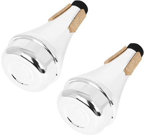 PRETYZOOM 2pcs Plastic Trumpet Mute Silver for Practice Lightweight Noise Reduced for Wind Instrument Training and Performance