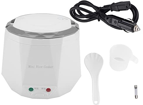Respicefinem 24V 140W 1.6L eléctrico portátil multifuncional arrocera vaporizador de alimentos para uso en camiones blanco (Blanca)