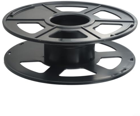 MoSundi Empty Cable Reel Drum for Christmas Lights, Wires, Ropes and Ethernet Cables - Black for 3D Printer Filament Spool Storage, 7 x 6 x 5 cm