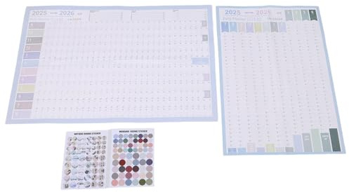 DOITOOL Calendario Anual de Pared 2025-2026 2 Piezas Vertical y Horizontal Planificador Grande para Oficina y Escuela Agenda Mensual para Estudiantes y Organización Familiar