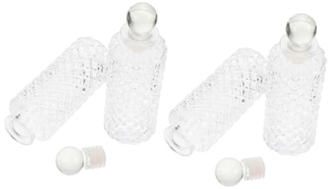 Uonlytech Set da 4 Bottiglie di Vetro Vuote per Aromaterapia 150ml, Contenitori Ricaricabili per Oli Essenziali Design Semplice, per Profumare Casa, Ufficio, Spa e Eventi