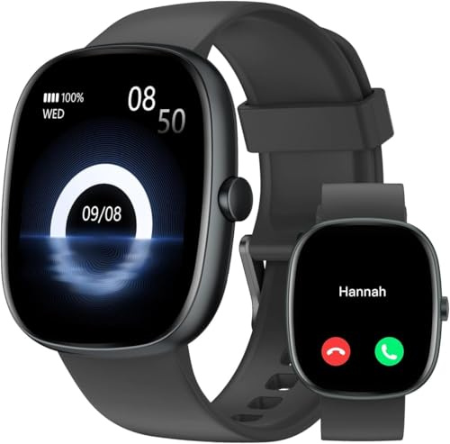 HUAKUA Smartwatch Uomo Donna Chiamate per Android iOS Impermeabile 5ATM | Orologio Fitness Notifiche Contapassi Cardiofrequenzimetro SpO2 Sonno Ciclo Mestruale AMOLED Bluetooth 5.4 30 Giorni Standby