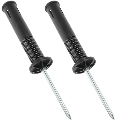 TOYANDONA 2 Pièces Socle de Drapeau d'angle en Acier avec Piquet à Ressort, Base Noire Polyvalente pour Terrains D'entraînement Sportifs et Marquage de Terrain de Football