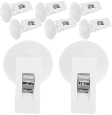 OSALADI 8pcs Parking Ticket Holder Clip Window Suction Clamps for Car Windshield White Reusable PVC ABS Spring Steel for Car Home