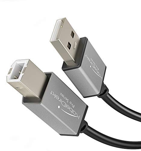 KabelDirekt – USB-B-2.0-Kabel – 5m (USB-A auf B zur Verwendung als Druckerkabel, Scannerkabel oder für Faxgeräte, schwarz/space grey) – PRO Series
