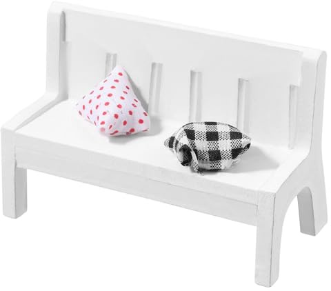 Miniatur puppenhaus Bank Exquisite einfache puppenhaus Garten Home DIY Dekoration 1 Satz (1 Stuhl + 2 Kissen)