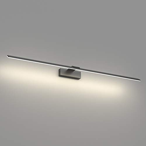 Klighten Lampe LED pour miroir de salle de bain - 100 cm - 30 W - IP44 - Applique murale moderne pour salle de bain - En aluminium - 180 LED - Blanc naturel - 4500 K - Noir