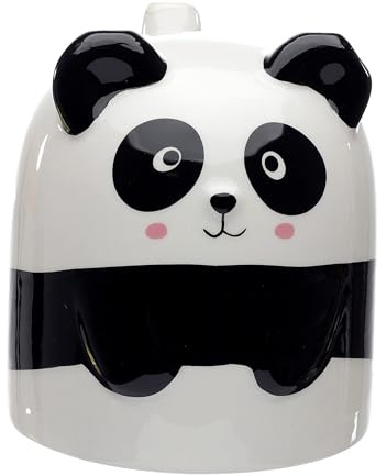 Puckator Pandarama Upside Down Ceramic Shaped Tea Coffee Mug - Funny Home Accessories - Cute Gifts for Girlfriend - Large Mugs for Men Women Hot Drinks - Cute Cups Presents Secret Santa Gift Cup Set