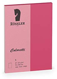 Rössler 220709554 - Coloretti Karten, 220 g/m², DIN A7 hd, pink, 5 Stück