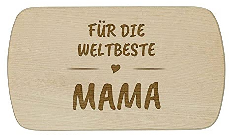 Deitert Frühstücksbrettchen mit Gravur, Beste Mama, langlebiges Holzbrett in unterschiedlichen Motiven, aus nachhaltigem Buchenholz, tolle Geschenk-Idee, Motiv Weltbeste Mama