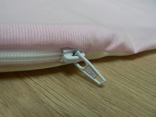 Funda para cojín de lactancia de 170 cm, cierre de cremallera, 4 enlaces, facilita la lactancia del bebé (Bio Rosa)