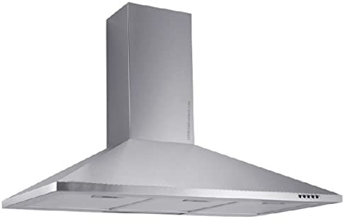 Suinga Hotte décorative INOX. Moteur 70 W. Classe énergétique D. 3 niveaux de puissance 3 filtres. Largeur 90 cm.