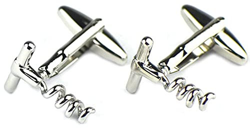 Banemi Bouton Manchette, Kit Bouton Manchette Cuivre Ouvre-Bouteille de Vin Boutons de Manchette Cadeaux pour Hommes 1.6cm