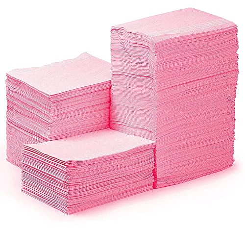 JMU 250 Pack Dental Bibs, Pink Dental Bibs Disposable 3-Ply, Waterproof Tray Covers 13 x 18