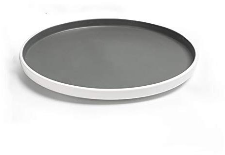 KIZQYN Plateau Service Service Home Plateau Salon Tasse d'eau Tasse Tea Plateau Ronde Européenne Creative Simple Fruit Plateau Plat Rond Plateaux Décoratifs (Color : Gray)