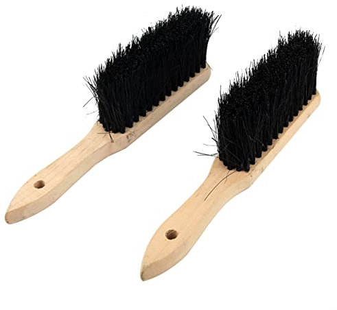HpLive 2 Stück Kaminbesen, 28cm Holzgriff Form Bürstenkopf Kamin Bürste Kamin Feuerherd Kaminbürste Kamin Reinigungs Werkzeug
