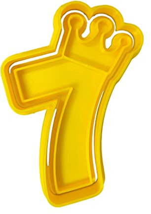 The Cookie Cutter Hub Cortador de galletas con forma de corona número 7 de 9 cm y grabador a juego para galletas, galletas, arcilla, decoración de hornear