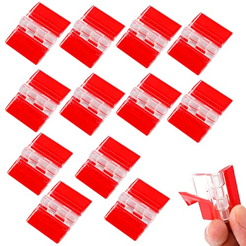 12 cerniere trasparenti in acrilico, piccole cerniere per pianoforte, in plastica, autoadesive, pieghevoli, per armadi, cassetti, mobili, fai da te, 35 x 25 mm