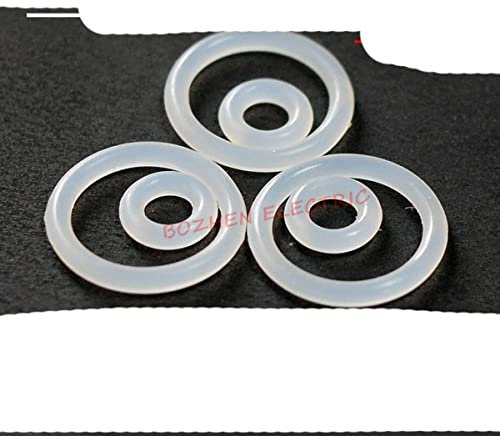 10 Stück Dicke 2/2,4/3/4 mm Dichtungsring aus weißem Gummi OD 5-80 mm O-Ring aus hitzebeständigem Silikon OD 14 mm (CS 2 mm), Weiß