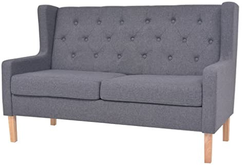 Hommdiy Sofa 2-Sitzer Stoff Skandinavisch Grau Polstersofa Loungesofa Sitzmöbel, Vid-245453