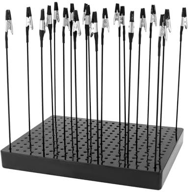 QWORK® model painting tool stand, base de support de peinture, avec 20 pinces crocodiles pour la fabrication de modèles, 20 * 15cm