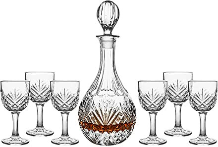 YOtat Ensemble De 6 Verres À Whisky en Cristal À L'Ancienne, Gobelets De Bar pour Boire du Bourbon, du Whisky, du Whisky, des Cocktails, du Cognac, 7,7 Oz, Cadeau pour Petit Ami, Papa (Type 1)