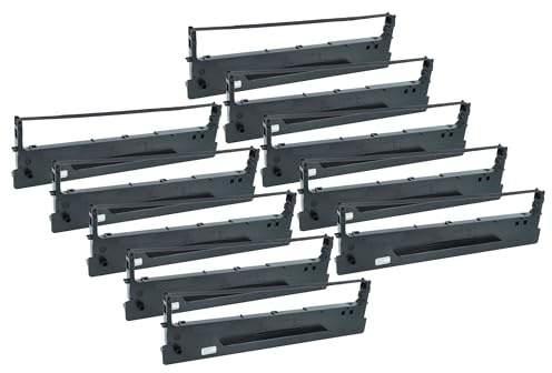 vhbw 10x Farbband Schriftband kompatibel mit Tally 2600+ | 28.833.0400 Nadeldrucker, Bondrucker - Schwarz