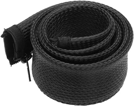 TYNXK KabelschüTzer 1M Reißverschluss-Kabelhülle, Flexibler Nylondraht, Kabelmanagement-Organizer, Drahtkabel-Versteckschutz, Schwarz, Weiß, Grau Kabelschlauch (Color : 1M-01, Size : 25mm)