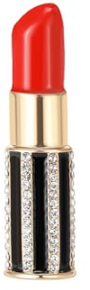 IMINI - Rot - Brosche - Anstecknadel - Modern - Lippenstift-Form - Strasssteine - Glänzend - Hochzeit, Party, Accessoires
