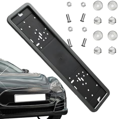 Kennzeichenhalterung Aus Edelstahl - Europäischer Nummernschildhalterung Auto - Schwarz Nummernschildhalter Kfz Kennzeichenhalterung Kennzeichen Halterung Für Euro-Kennzeichen