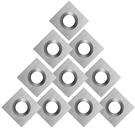 casstaly Set di 10 inserti in carburo di legno per tornio di legno, 11 x 11 x 2,0 mm-30 °, set di utensili per tornitura del legno