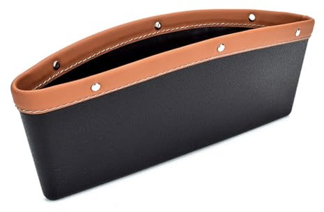 1Stück Autositz Lückefüller Organizer für VW UP! 2016 2017 2018 2019 2020-pr, MultiFunktions Aufbewahrungsbox Seiten Taschen Organizer Konsole Seitentasche,C Brown
