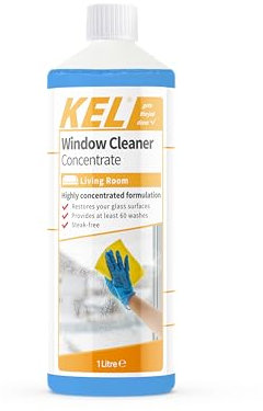KEL - Window Cleaner, Super Concentrated Formula for Clean Streak-Free Shine, Used by Professional Window Cleaners - 1 Litre