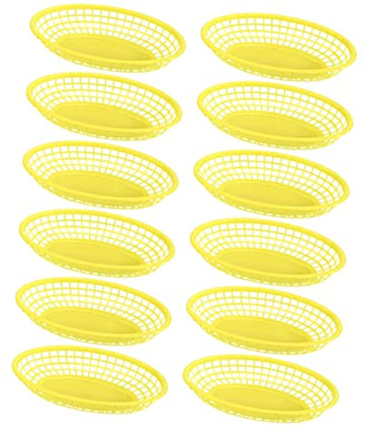Amosfun 12pcs Fast Food Basket Household Snack Plates Storage Basket Creative Design and Snack Serving Plate