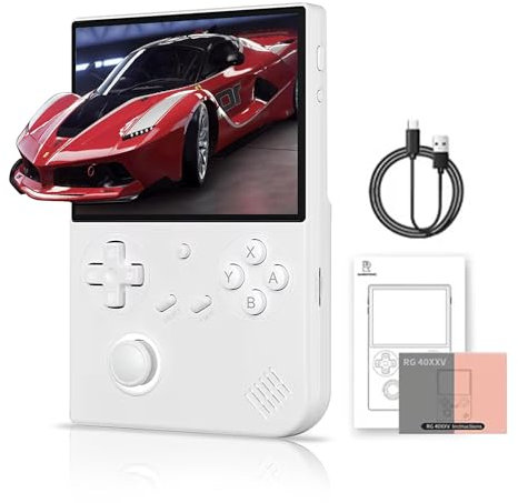 XIXIMENG RG40XX V Retro Handheld Game Console 4 Inch IPS Screen Video Pocket Console 64g TF Card with 5000 Games Support HDMI TV Output 5G WiFi Bluetooth 4.2 (White-64G)