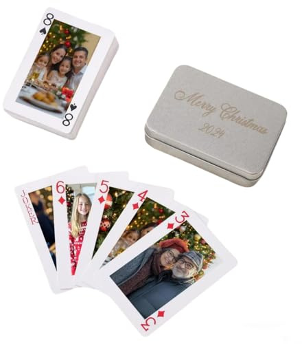 LongGenius Benutzerdefinierte Spielkarten, Personalisierte Spielkarten mit Fotos, Benutzerdefiniertes Kartendeck, unvergessliche benutzerdefinierte Spielkarten mit Fotoalben, für Partys