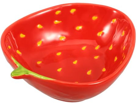 Cabilock Bol à Fruits en Céramique Forme Fraise Colorée Bol à Soupe Alimentaire Compact Réutilisable Et Résistant à L’Usure Usage Quotidien Maison Et Restaurant