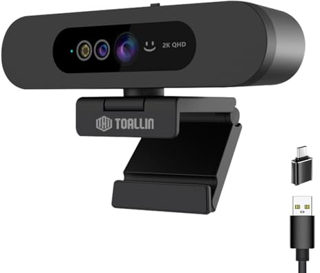 TOALLIN 2K QHD-Webcam für Windows Hello Face, IR-Gesichtserkennungskamera
