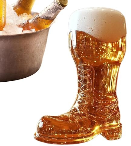 Bota de cerveza de base pesada, taza de cerveza en de zapato | Contenedor de té transparente - Decoraciones estéticas reutilizables para el hogar, vidrio para beber a gran capacidad para hombres,