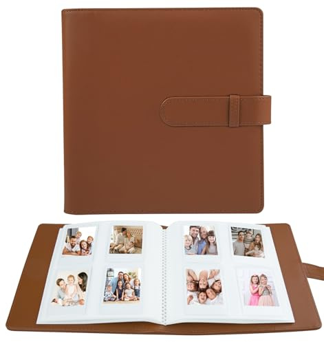 256 Taschen Fotoalbum für Fujifilm Instax Mini LiPlay 11 90 70 12 9 8+ 8 7S Kamera/Mini Link SP-1 Drucker, Polaroid SnapTouch PIC-300 Z2300 Mint Zip Instant Camera Printer (Braun)