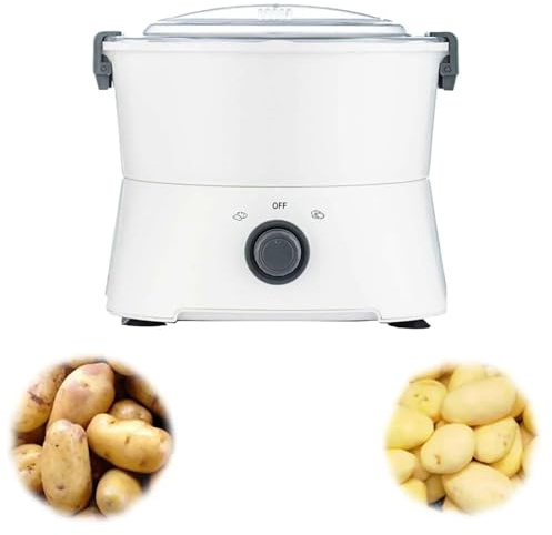 VNNHGB Pelapatate Elettrico, Macchina per pelare Automatica, azionamento efficiente con Un Solo Pulsante, essiccatore per Verdure e Insalata, per pelare Patate/pere a Uso Commerciale e Domestico